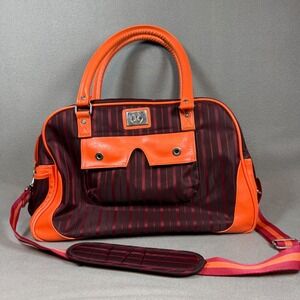Retro Lululemon Overnight Duffle Orange Burgundy Gym Travel Weekender Bag